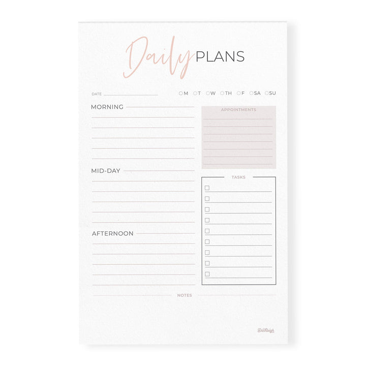 Blush Daily Planner Notepad, 5.5 x 8.5 in - dashleigh - Notepads