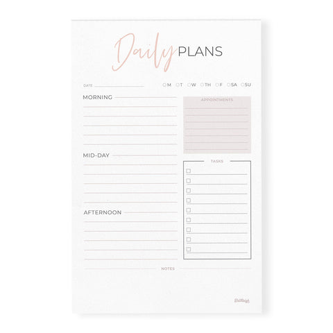 Blush Daily Planner Notepad, 5.5 x 8.5 in