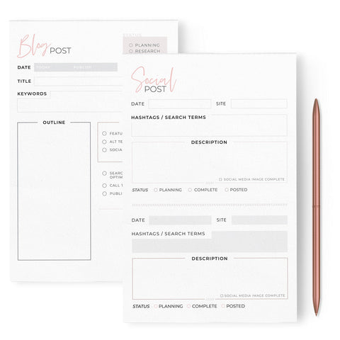 Blush Social Media Planner, 5.5 x 8.5 inches