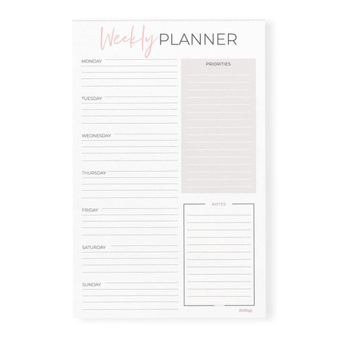 Blush Weekly Planner, 5.5 x 8.5 inches