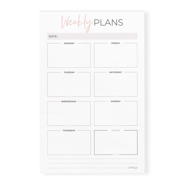 Blush Weekly Plans Notepad, 5.5 x 8.5 inches - dashleigh - Notepads