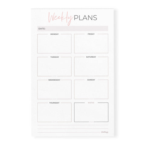 Blush Weekly Plans Notepad, 5.5 x 8.5 inches