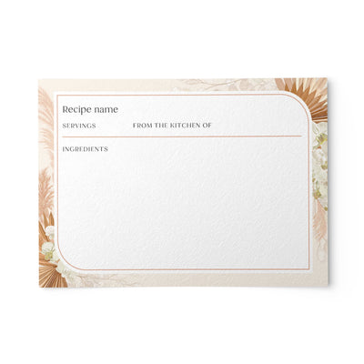 Bohemian Floral Recipe Cards, 4x6 inches