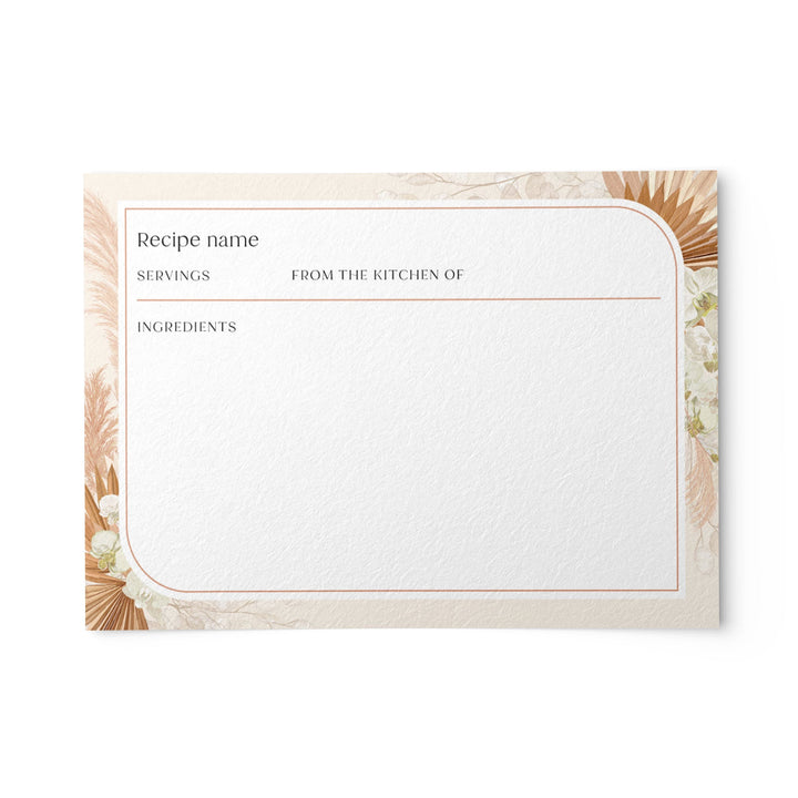 Bohemian Floral Recipe Cards, 4x6 inches - dashleigh - Recipe Card