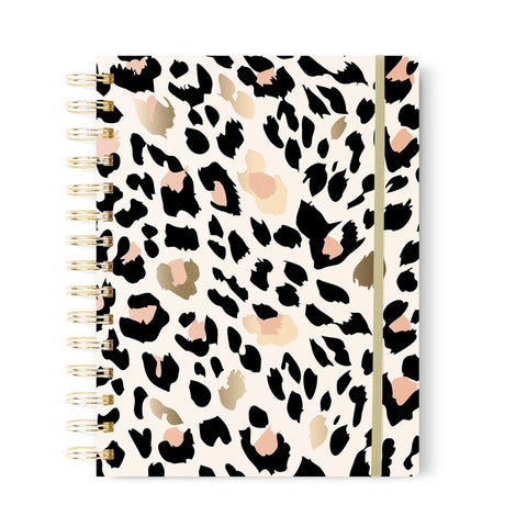 Cheetah + Gold Dot Grid Journal, 7x9 in.