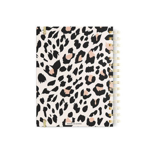 Cheetah + Gold Dot Grid Journal, 7x9 in.