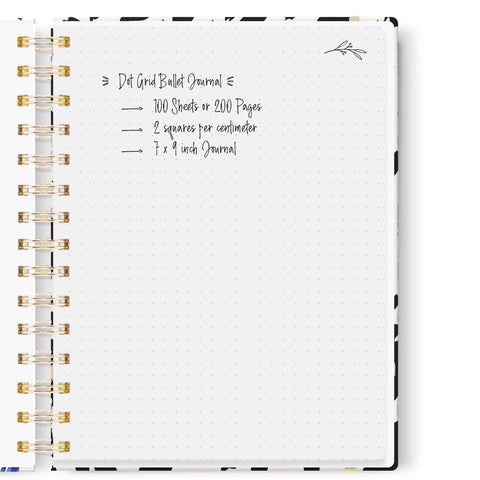 Cheetah + Gold Dot Grid Journal, 7x9 in.