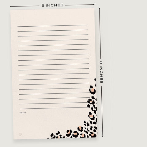 Cheetah Print Lined Notepad, 5x8 inches