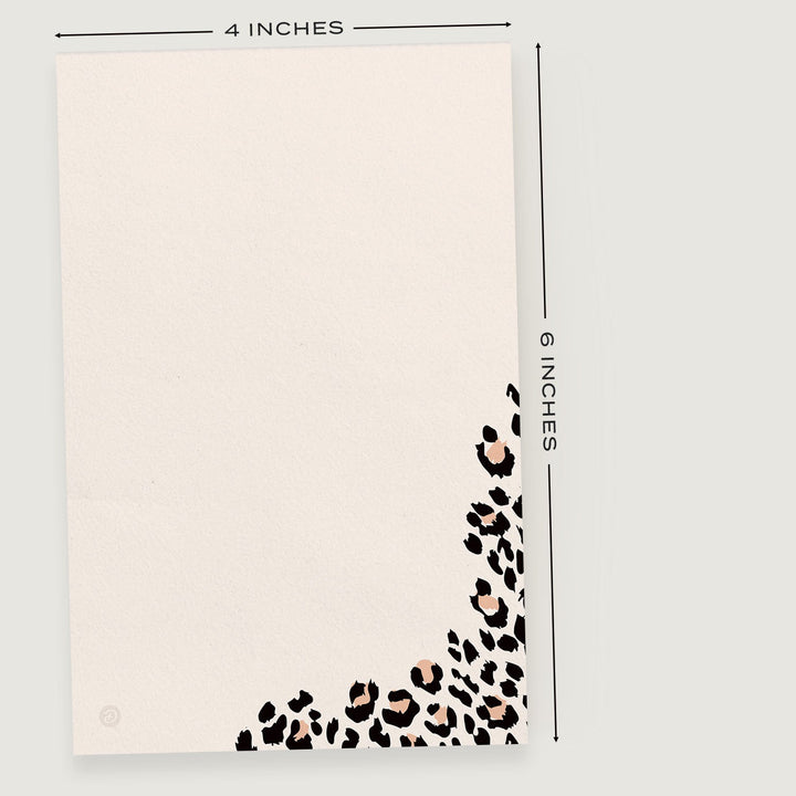 Cheetah Print Memo Pad, 4x6 inches - dashleigh - Notepads