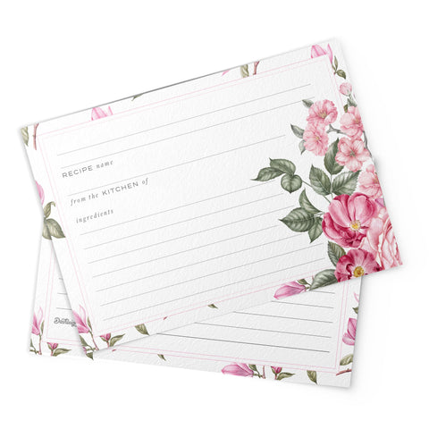 Cherry Blossom Recipe Cards, Set of 48, 4x6 inches