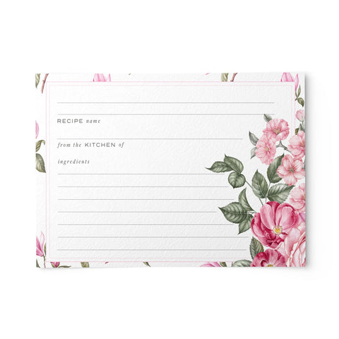 Cherry Blossom Recipe Cards, Set of 48, 4x6 inches