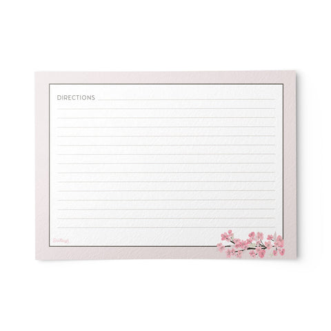 Cherry Blossom Recipe Cards, Water Resistant