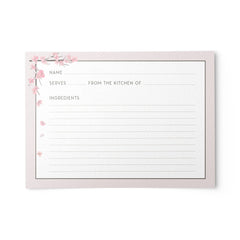Cherry Blossom Recipe Cards, Water Resistant