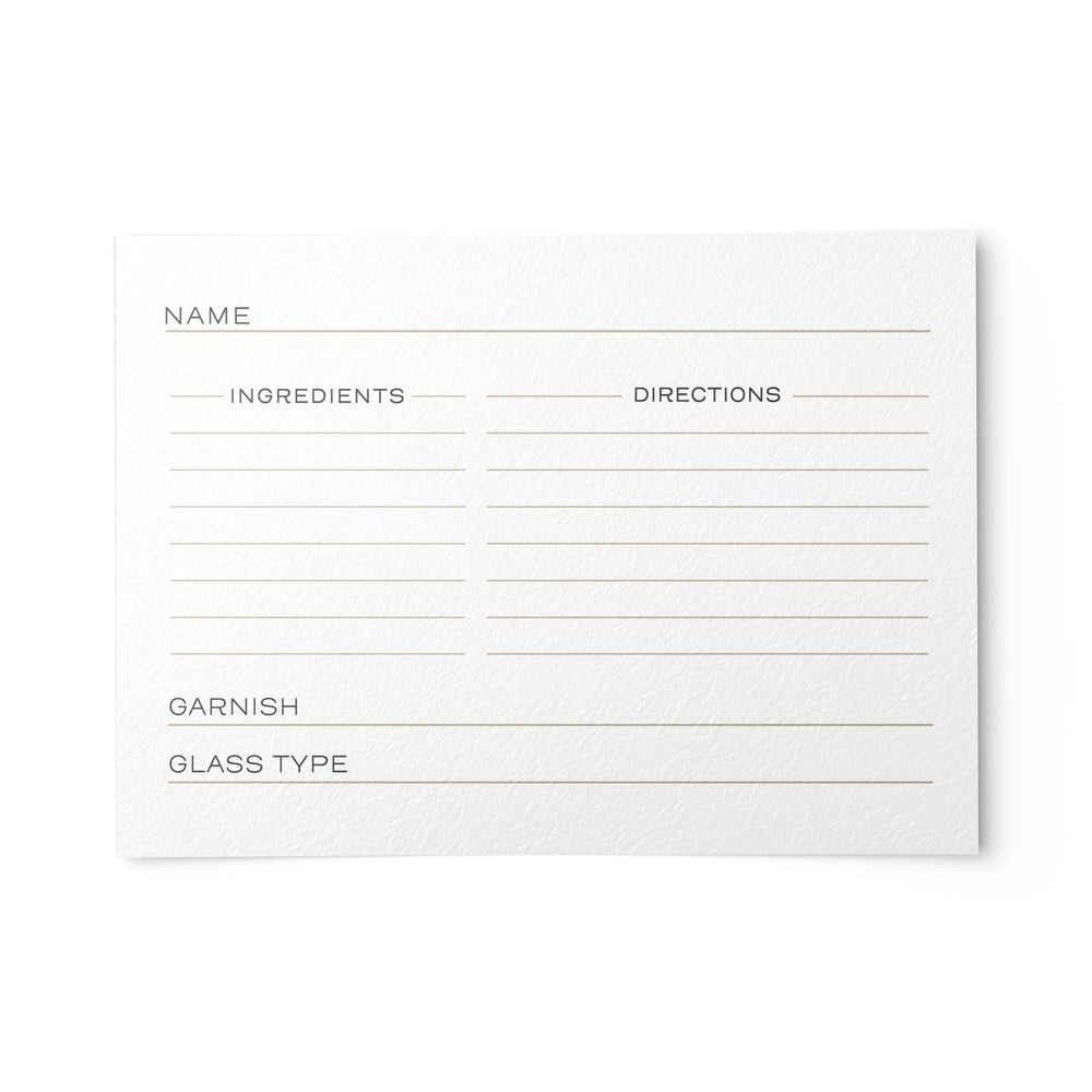 Cocktail Recipe Cards, 4x6 inches