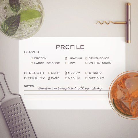 Cocktail Recipe Cards, 4x6 inches