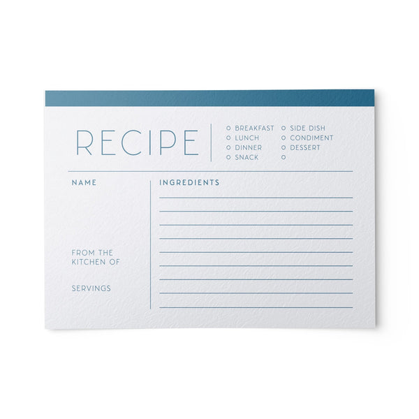Colorful Recipe Cards, Set of 48, 4x6 inches, Water Resistant - dashleigh - Recipe Card