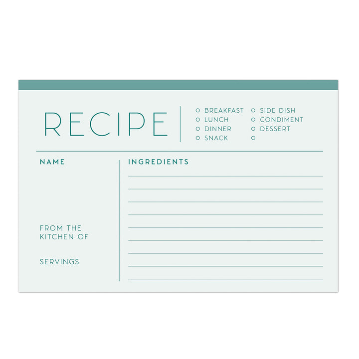 Colorful Recipe Cards, Set of 48, 4x6 inches, Water Resistant - dashleigh - Recipe Card