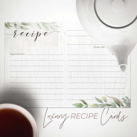 Farmhouse Recipe Cards, Set of 48, 4x6 inches