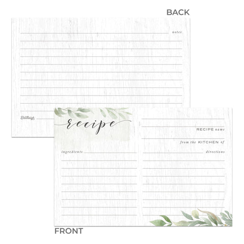 Farmhouse Recipe Cards, Set of 48, 4x6 inches