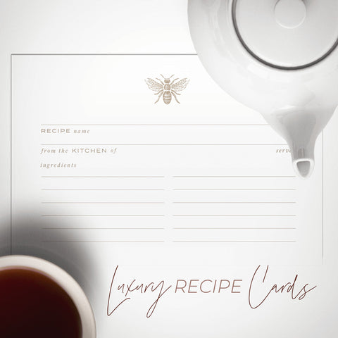 Gold Bee Recipe Cards, Water Resistant