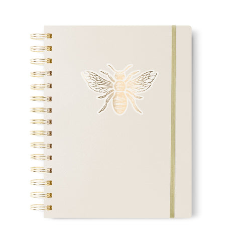 Gold Foil Bee Dot Grid Journal, 7x9 in.