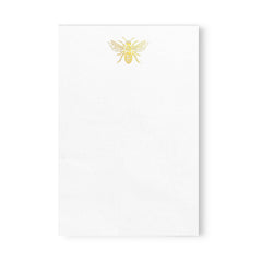 Gold Foil Bee Notepad, Blank, 4 x 6 inches