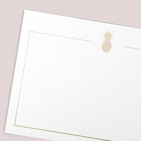 Gold Foil Pineapple Note Cards, 4x6 inches