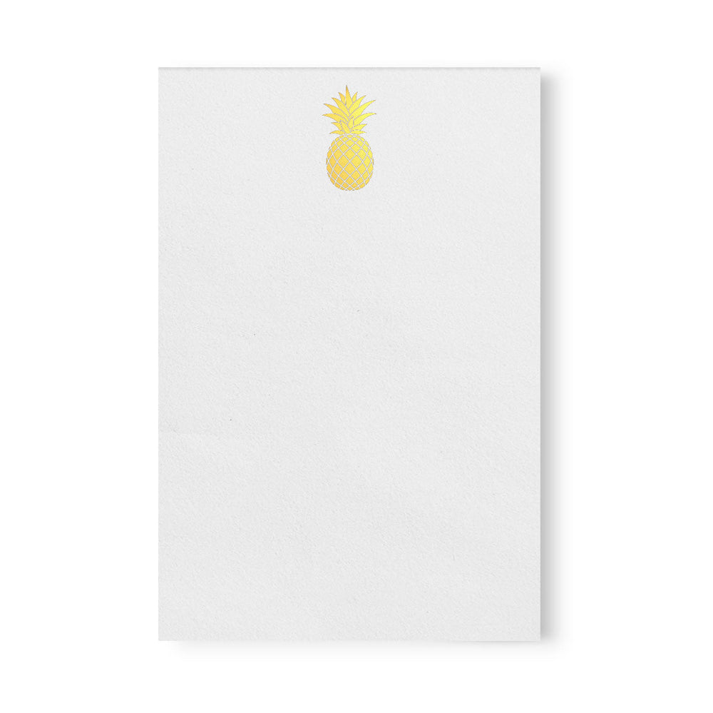 Gold Foil Pineapple Notepad, Blank, 4x6 inches
