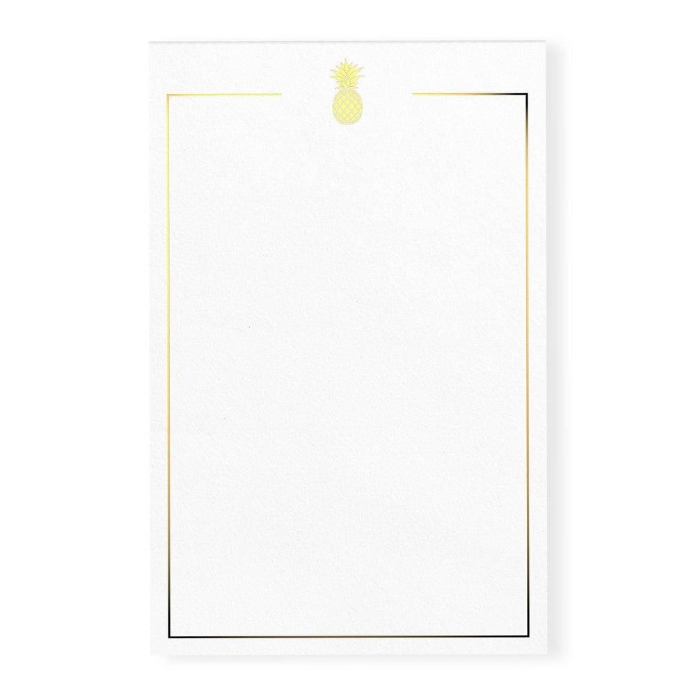 Gold Foil Pineapple Notepad, Blank, 5.5 x 8.5 inches