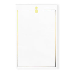 Gold Foil Pineapple Notepad, Blank, 5.5 x 8.5 inches