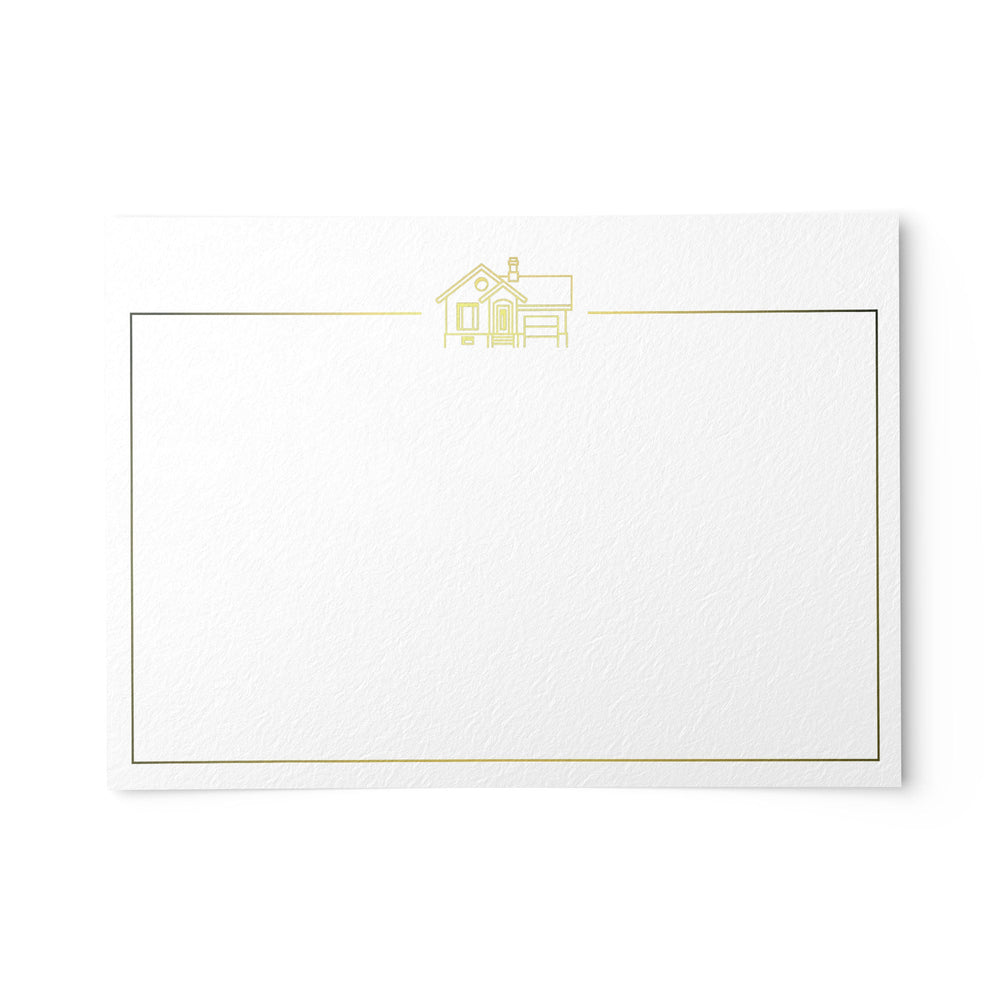 Gold Foil Realtor Note Cards - Set of 50, 4x6 inches