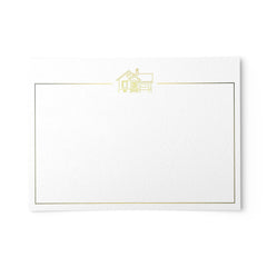 Gold Foil Realtor Note Cards - Set of 50, 4x6 inches