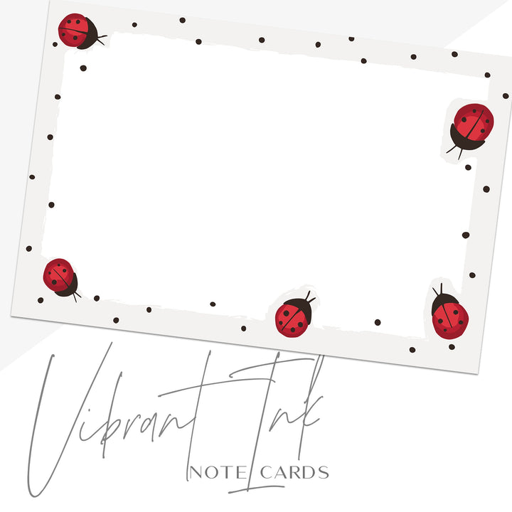 Ladybug Note Cards, 4 x 6 inches, Set of 48 - dashleigh - Note Cards