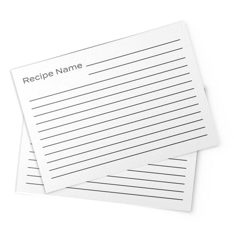 Large Print Recipe Cards, Set of 48, 4x6 inches