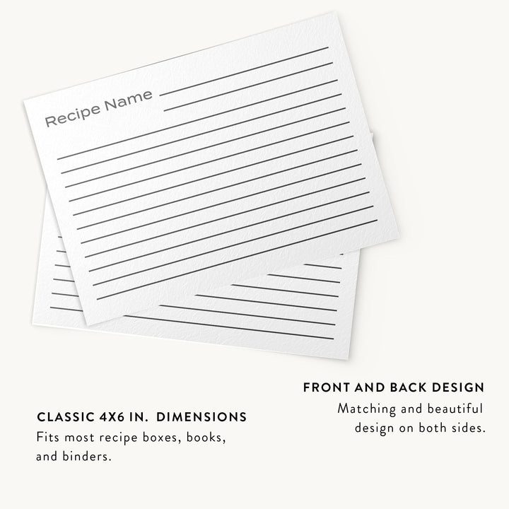 Large Print Recipe Cards, Set of 48, 4x6 inches – dashleigh