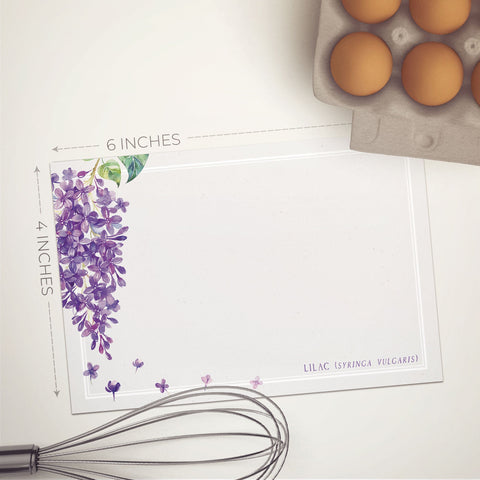 Lilac Note Cards, 4 x 6 inches, Set of 48