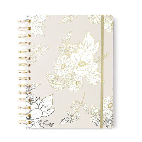 Lux Floral Bee Dot Grid Journal, 7x9 in.