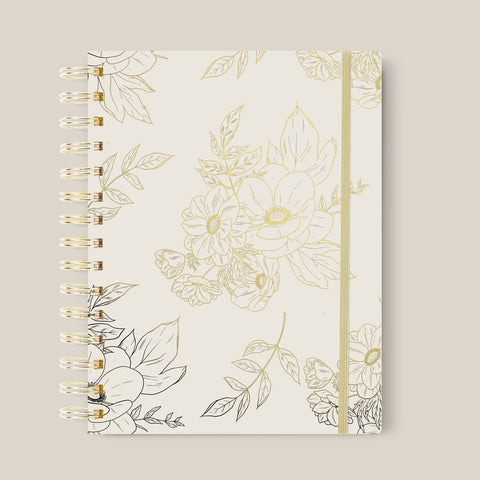 Lux Floral Bee Dot Grid Journal, 7x9 in.