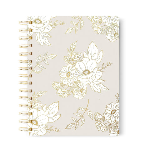 Lux Floral Bee Dot Grid Journal, 7x9 in.