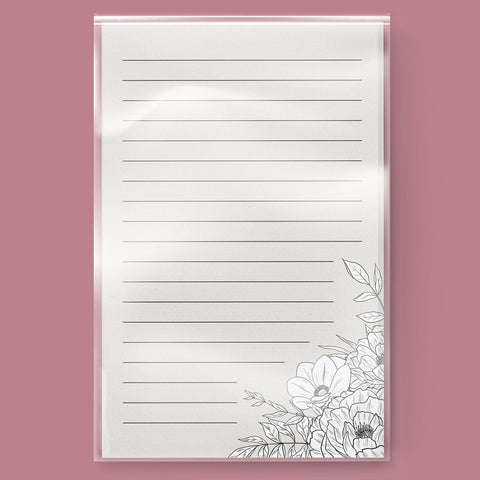 Lux Floral Lined Notepad, 5x8 inches