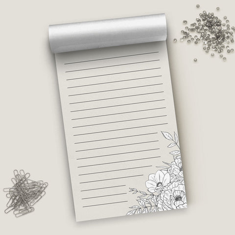 Lux Floral Lined Notepad, 5x8 inches