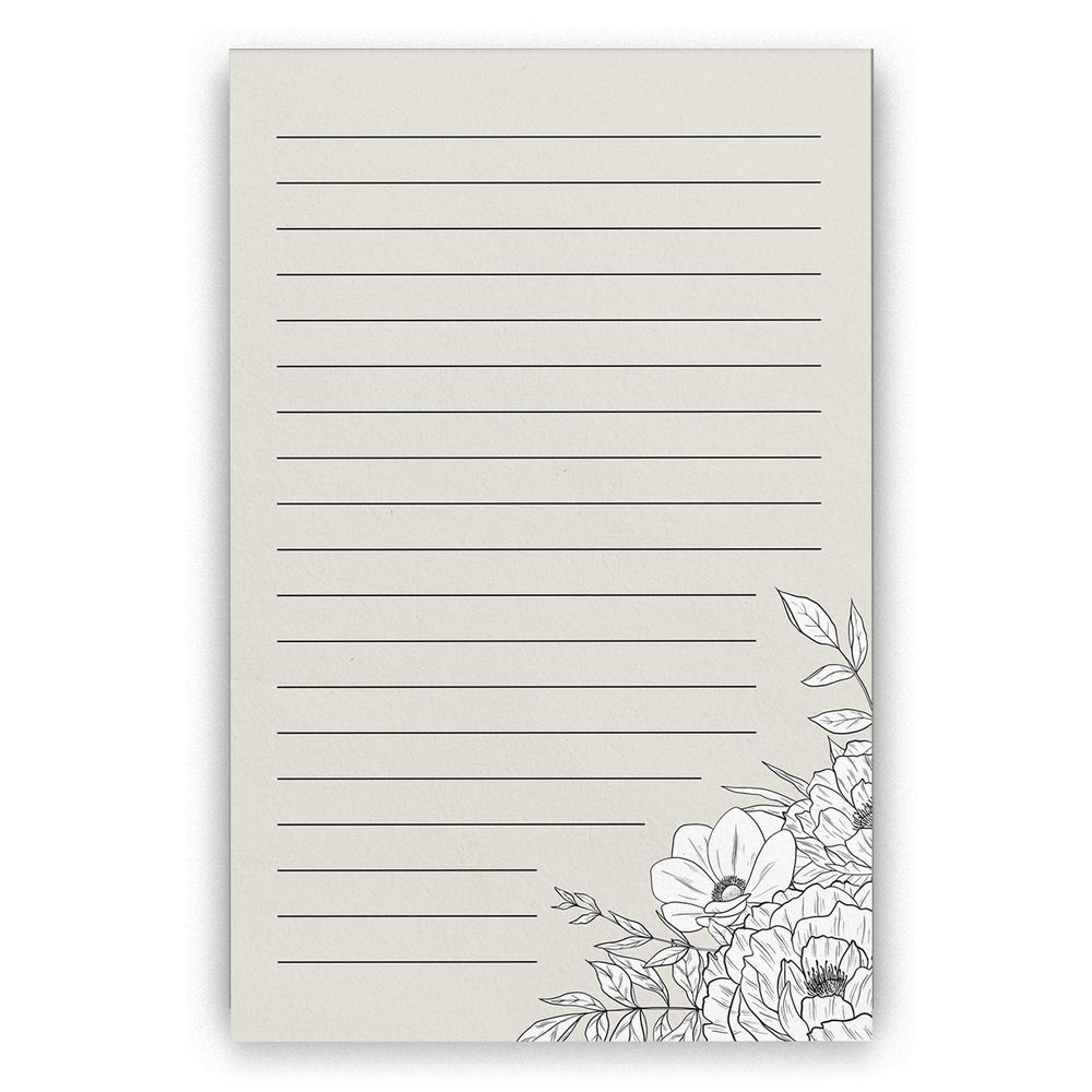 Lux Floral Lined Notepad, 5x8 inches