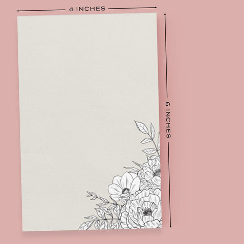 Lux Floral Memo Pad, 4x6 inches