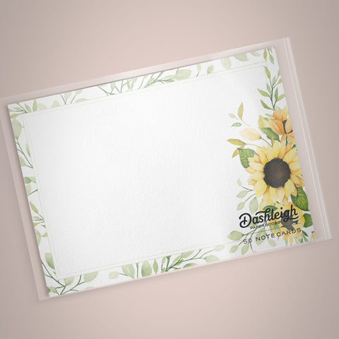 Modern Sunflowers Notecards, Set of 48, 4x6 inches