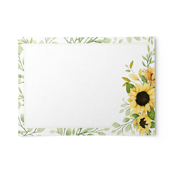 Modern Sunflowers Notecards, Set of 48, 4x6 inches - dashleigh - Recipe Card