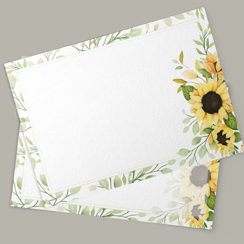 Modern Sunflowers Notecards, Set of 48, 4x6 inches