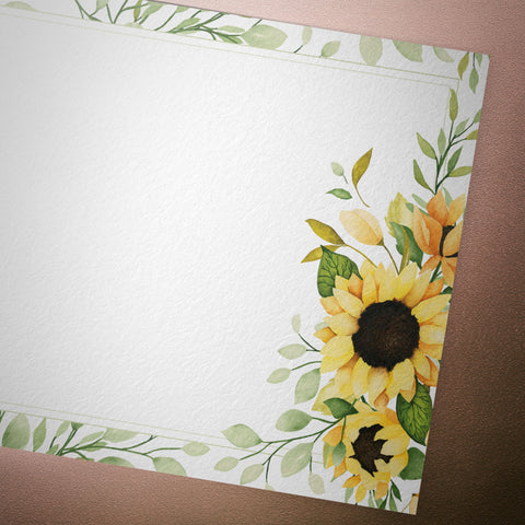 Modern Sunflowers Notecards, Set of 48, 4x6 inches