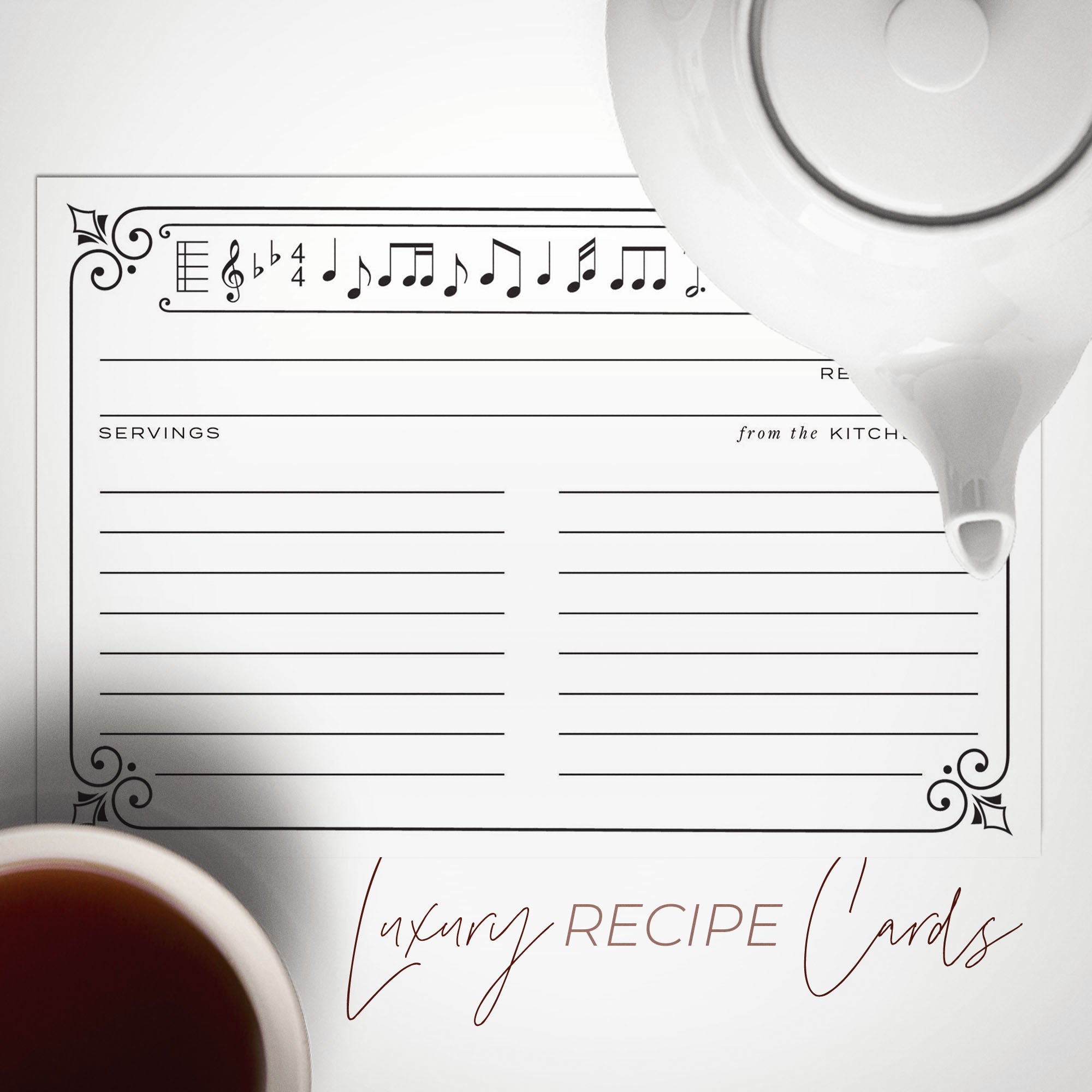 Music Notes Recipe Cards, Set of 50, 4x6 inches – dashleigh