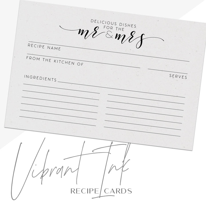 Newlywed Recipe Cards, Water Resistant - dashleigh - Recipe Card