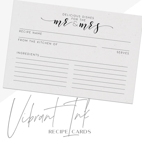 Newlywed Recipe Cards, Water Resistant